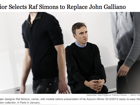 Nun doch: Raf Simons geht zu Dior