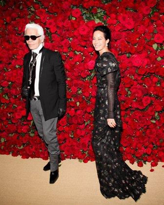 Karl Lagerfeld and Lady Amanda Harlech