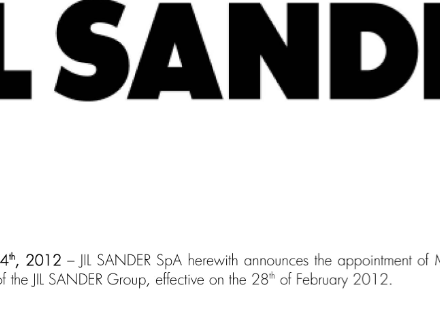 Jil Sander: Offizielle Mitteilung
