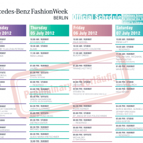 Vorläufiger Schauenplan Berlin Fashion Week