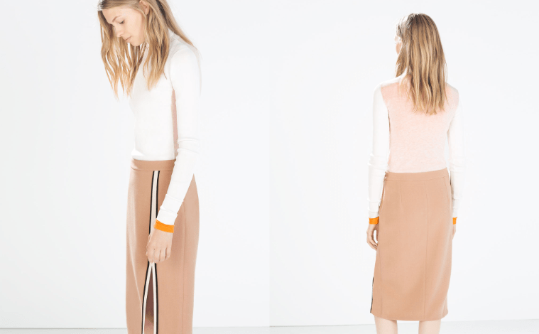 Cremefarbener Rollkragenpullover Zara Modepilot