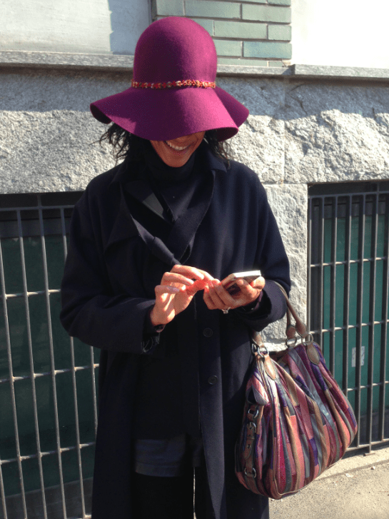Purple hat Armani Modepilot
