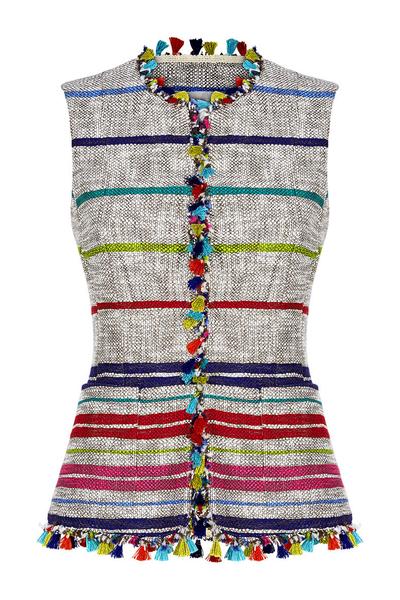 Weste Maison Common grau bunte Streifen Modepilot