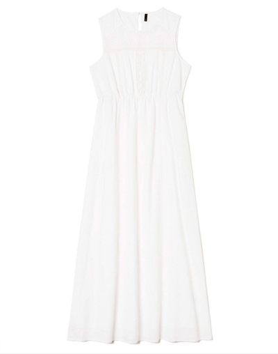 Benetton Kleid Weiss Baumwolle Midi Modepilot