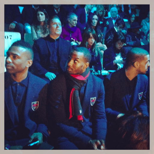 Die Basketballspieler von EA7-Emporio Armani Milano bei der Fashion Show