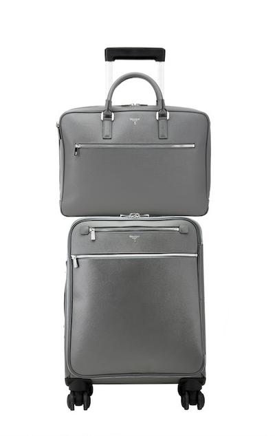 Koffer Tasche Modepilot Grau Leder Serapian
