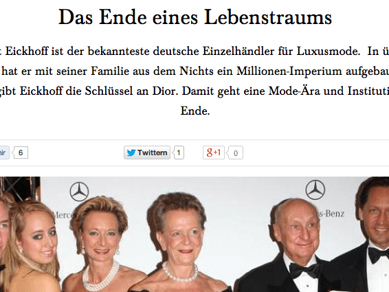 Dior zieht bei Eickhoff ein
