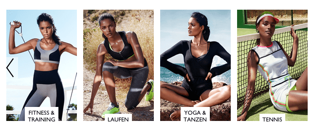 vier von sechs Net-a-sporter Kategorien