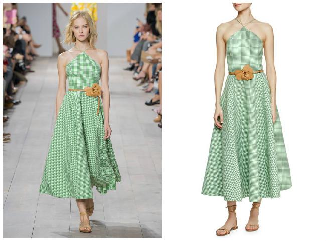 michael kors vichy gingham grün weiß kleid sommer 2015 kaufeb