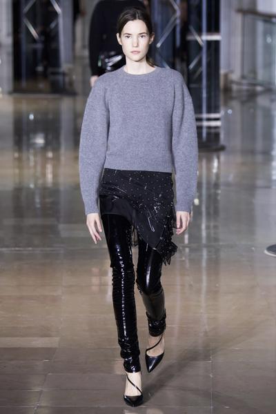Anthony Vaccarello Herbst/Winter 2016: Trug Gisele Bündchen als Komplettlook bei einem Late Night Show-Auftritt Lackleder Vinyl