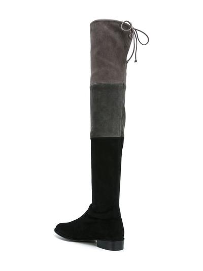Stuart Weitzman Trio Grau Schwarz Modepilot Boots Stiefel Overknee