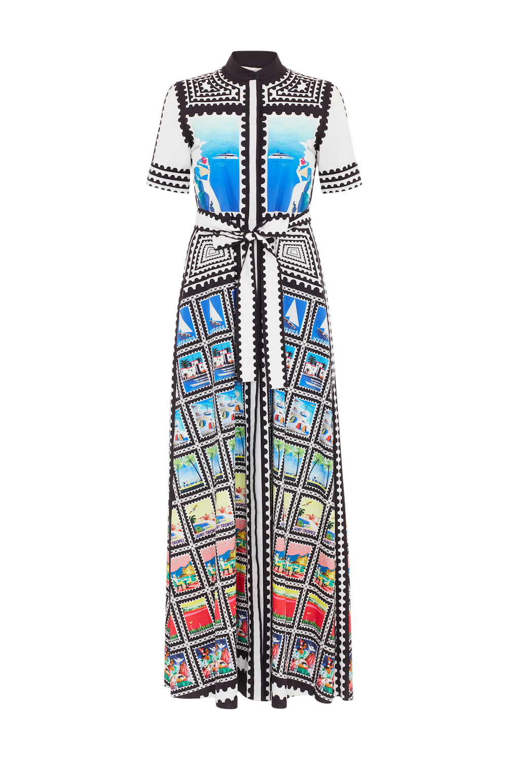 Modepilot Mary Katrantzou Briefmarken Seidenkleid